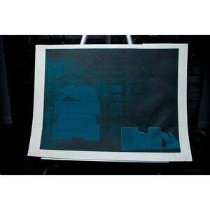 Vintage Sherry Marcus '71 Art Pencil Hand Signed Titled "Landscape" Matted Deep